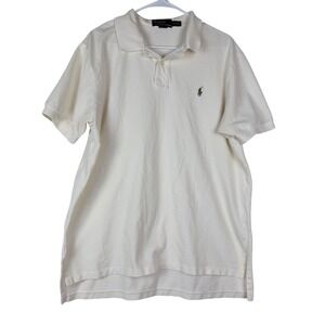 Polo Ralph Lauren Mens Cream Classic Fit Short Sleeve Polo Shirt Size XL